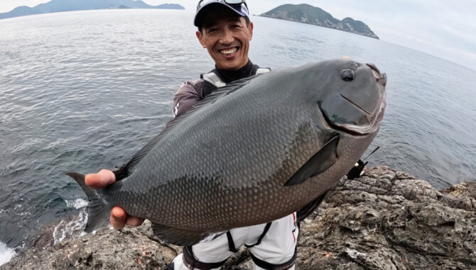 水島2番の奥奥で大型尾長グレを打ち取る!!